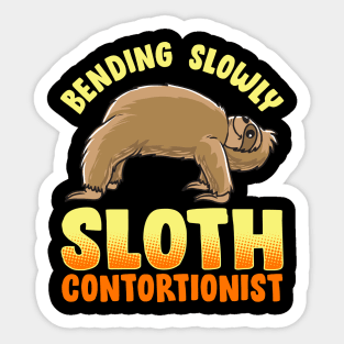 Funny Sloth Bending slowly sloth contortionist Yoga Gymnastics Sticker